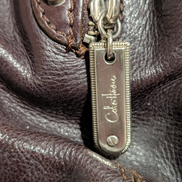 Vintage COLE HAAN Aerin DarkBrown Belt Loops Buckle Accent Large Satchel Handbag - Picture 13 of 16